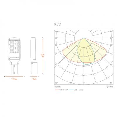 Уличный светильник WOLTA STL-40W03 40Вт 4000К IP65