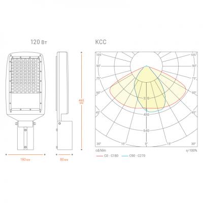 Уличный светильник WOLTA STL-120W03 120Вт 4000К IP65